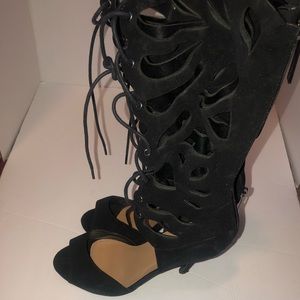 Leann-H MidCalf Open Toe Gladiator Stiletto Sandal